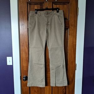 American Eagle stretchy kick boot khakis